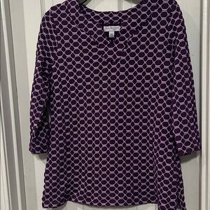Kim Rogers Purple Hexagon Blouse